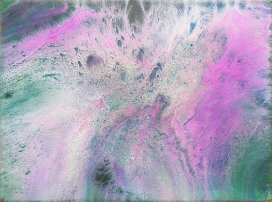 "Lost In Space" - Original Small Abstract PMS Acrylic Painting - 12 x 9 inches