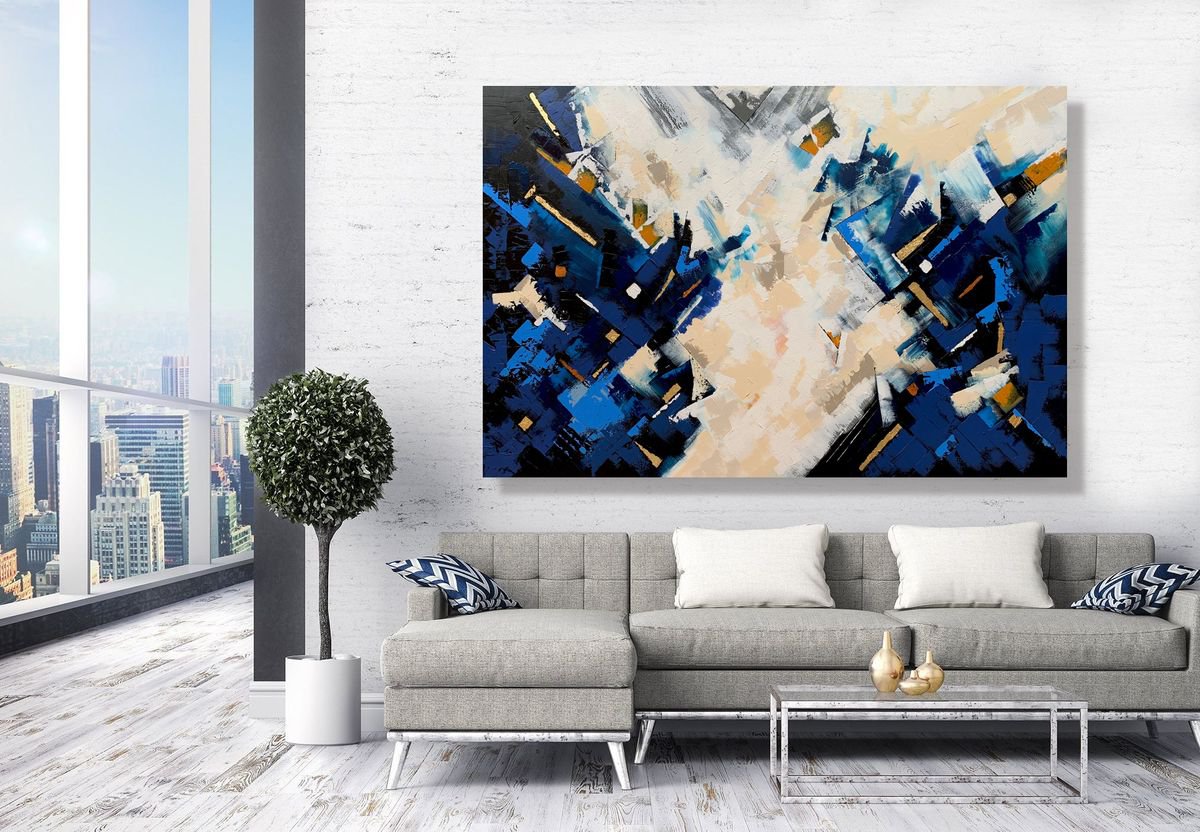 Breath Of Life - XL LARGE,  TEXTURED, PALETTE KNIFE, GOLD LEAF ABSTRACT ART – EXPRESSIONS OF ENERGY AND LIGHT. READY TO HANG!