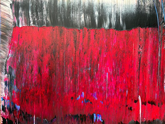 "Burn Out With Me" - Original PMS Abstract Acrylic Painting On Reclaimed Wood Panel - 11.5" x 24"