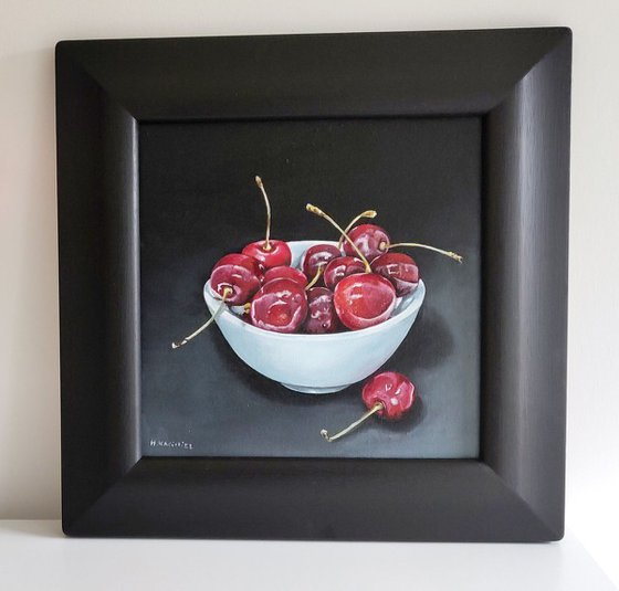 Juicy Cherries, framed