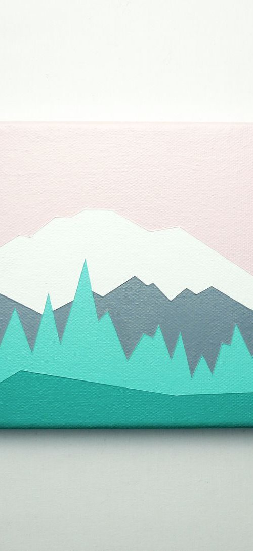 Mount Rainier original mountain landscape painting by Zoe  Hattersley