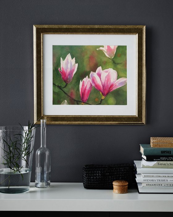 Blooming magnolia - Magnolia Blossoms - Beauty Of Spring - Pink Magnolias - Blooming Flower Magnolia  - mother's day gift