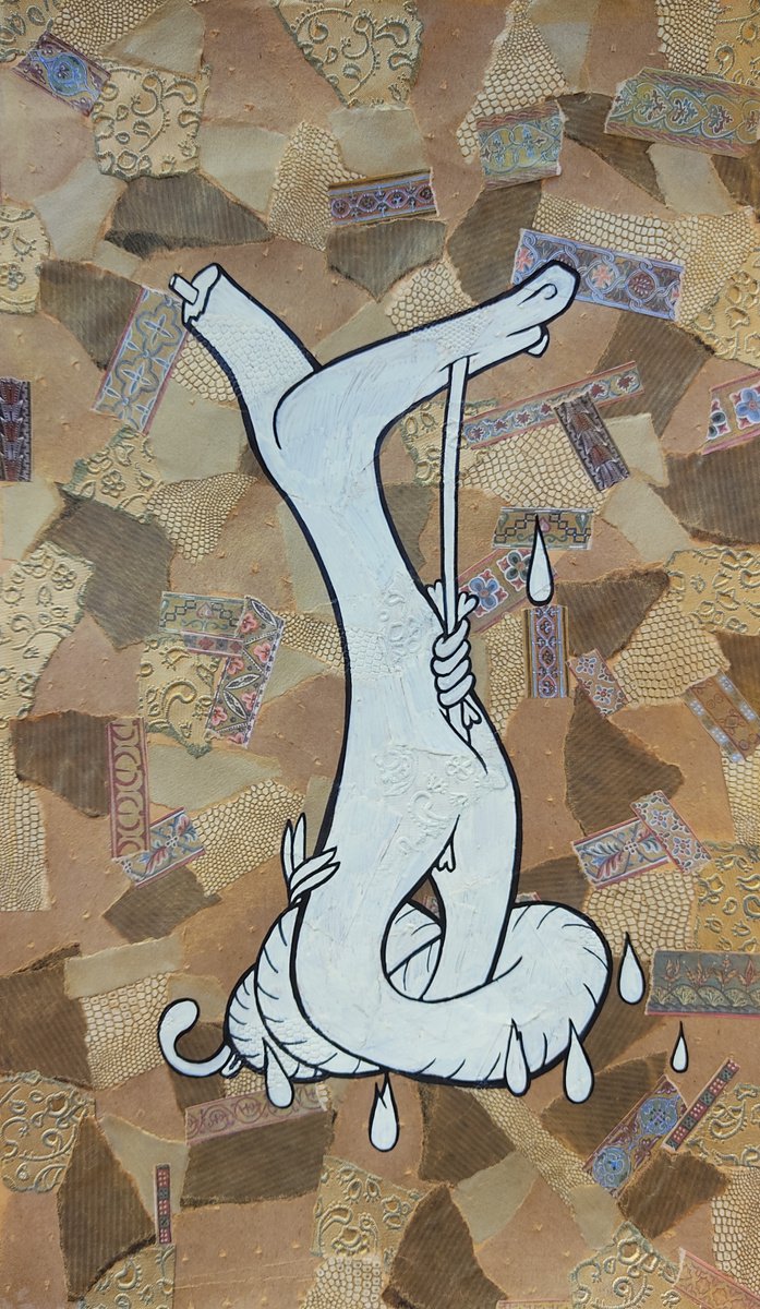 Organic Abstract Collage By Andromachi Giannopoulou, 15 X 21, Monogram, Original Artwork