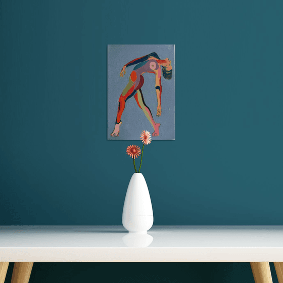 Female nude bending
