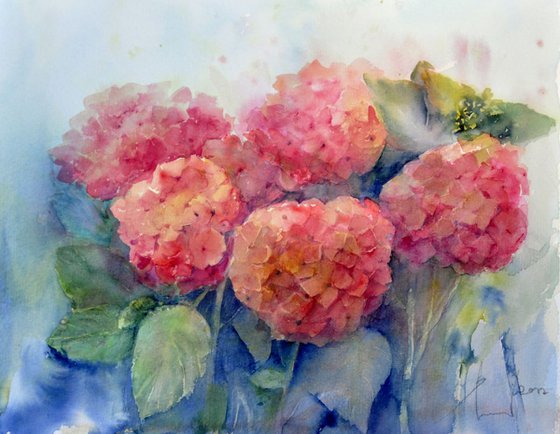 HYDRANGEAS original watercolor 33X26