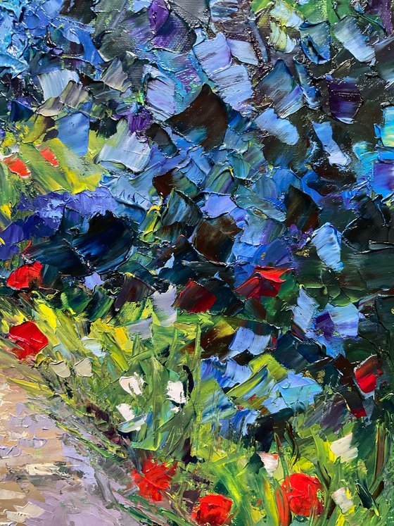 Lilac valley with popies 1