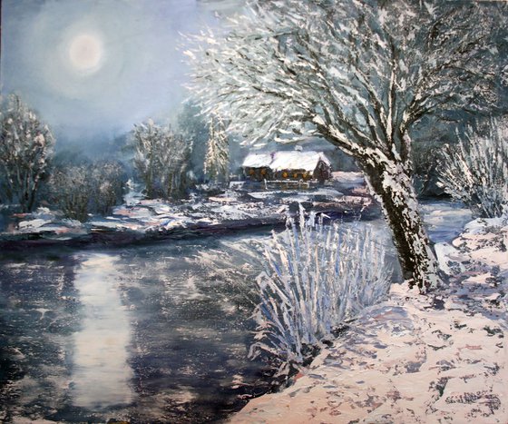 Winter evening  / Original Painting