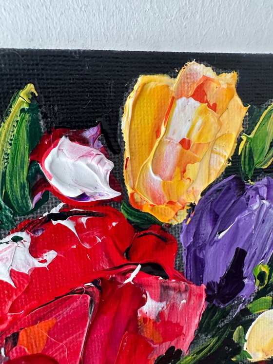 Flowers with black background