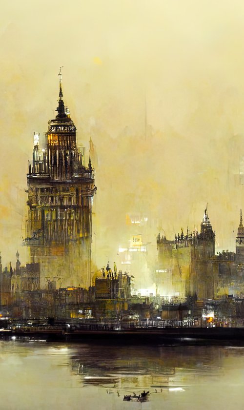 Digital Painting " Abstract London" v8 by Yulia Schuster