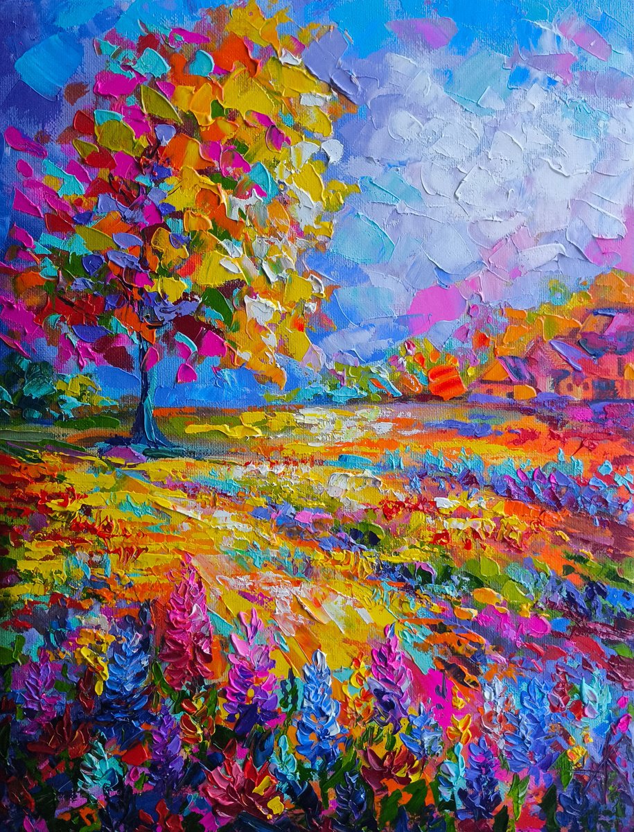 Expressive Oil Painting , Colorful World By Anastasia Kozorez, 12 X 16, Artwork For Sale On Artfinder