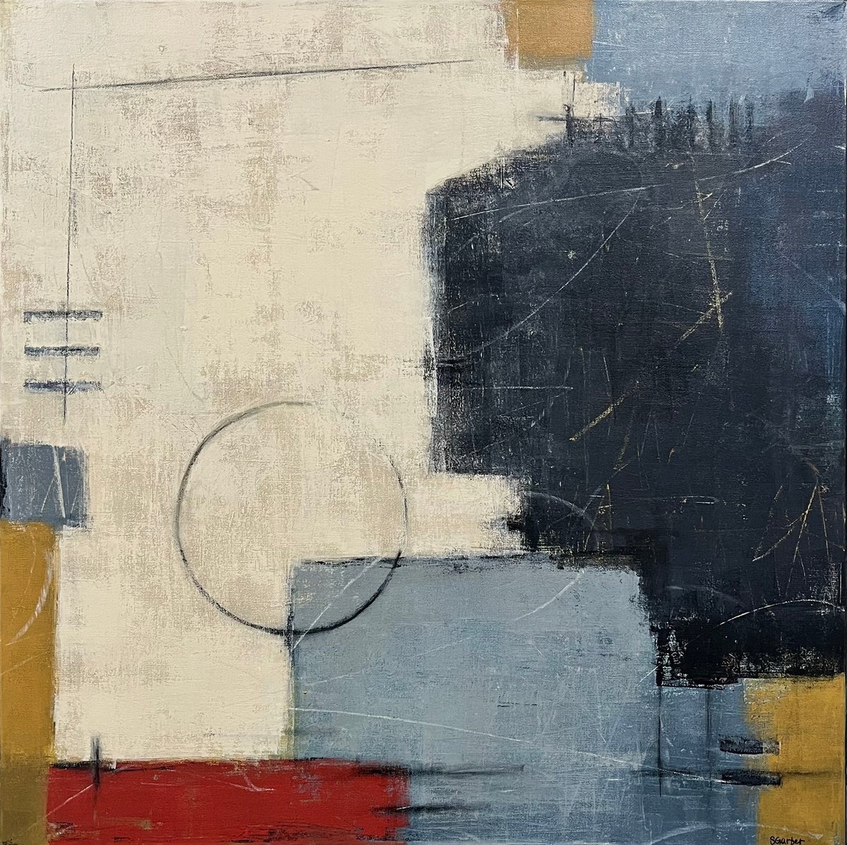 Shellie Garber | Original  Acrylic Painting | Blue Moon | 76 X 76Cm | Artwork For Sale On Artfinder