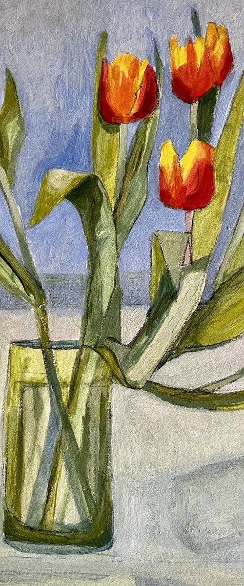 Fiery Red Tulips by Christine Callum  McInally