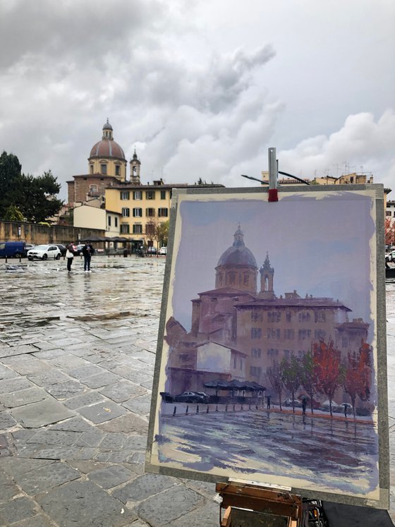 Pioggia a Firenze, Plein Air