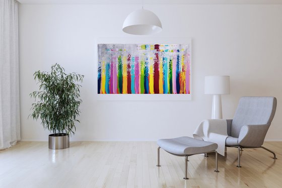 Don't forget to smile -  colorful abstract painting