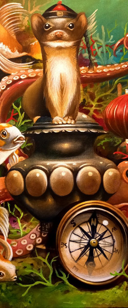 All the tea of China- Original acrylic on canvas 46 x 38 cm / 18 x 15 inches by Valentina Toma' aka Zoe Chigi