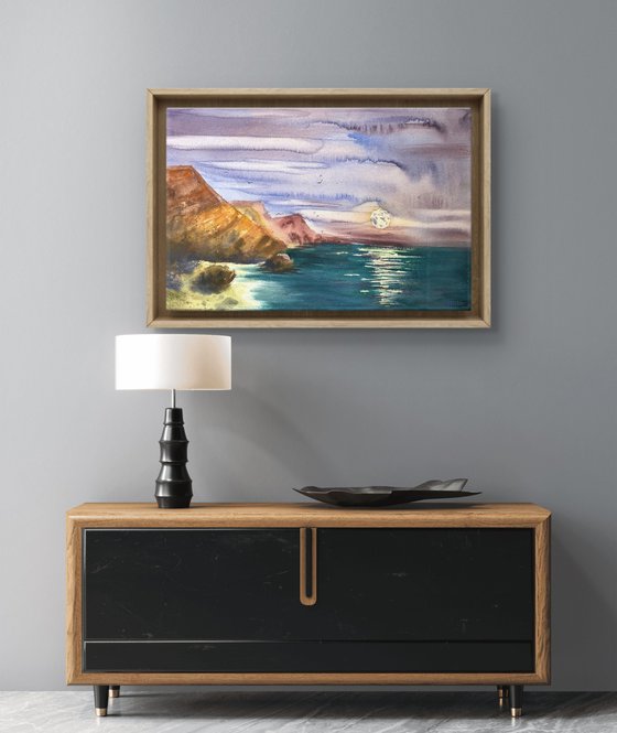 Full Moon Moonlight Sea