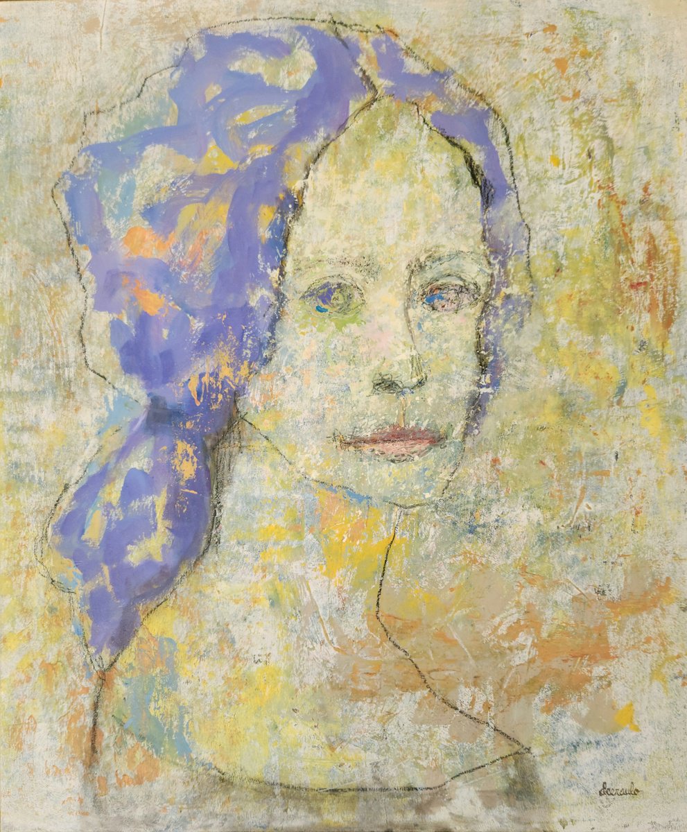 Expressive Portrait Painting By Donna Ceraulo, 20 X 24, Serena, Original Artwork