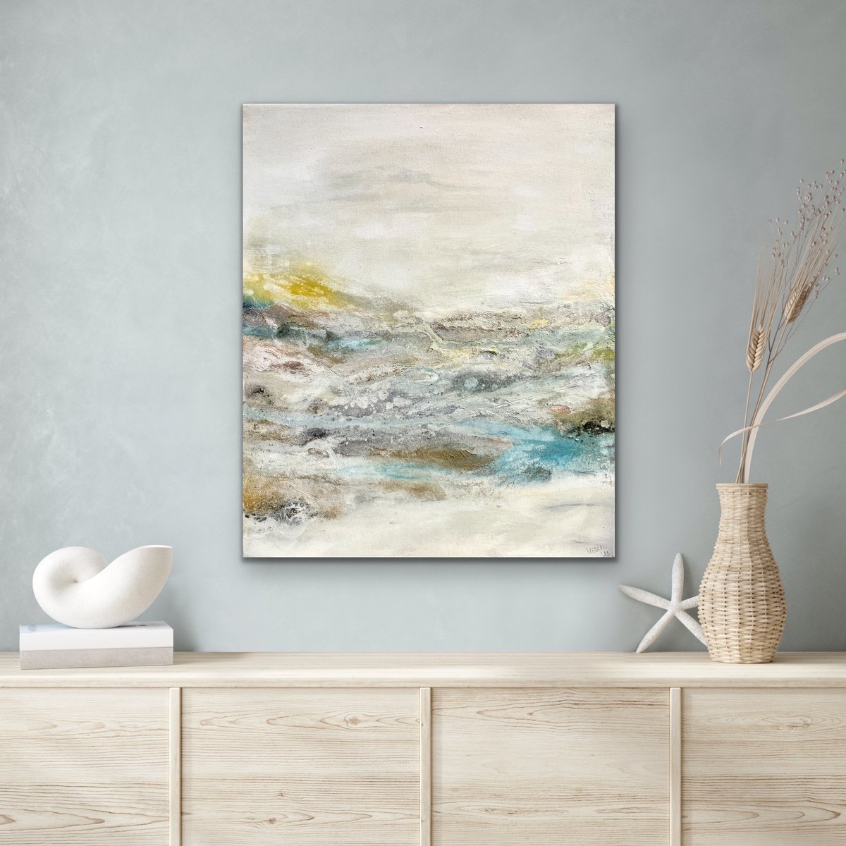 Abstract Landscape Painting By Kirsten Schankweiler, 20 X 24", Early Morning, Original Artwork