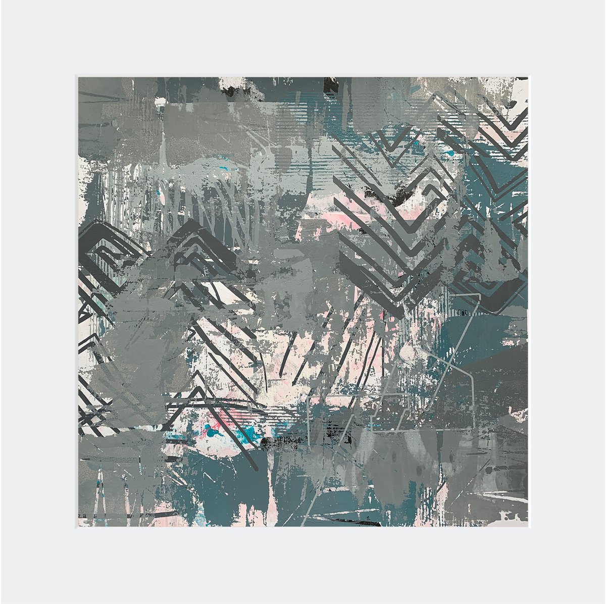 Abstract Painting By The Most Active, 15 X 15", Shades Of Decay, Original Artwork