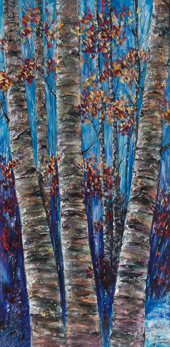 Aspen forest in the Rocky Mountains  (Palette Knife)