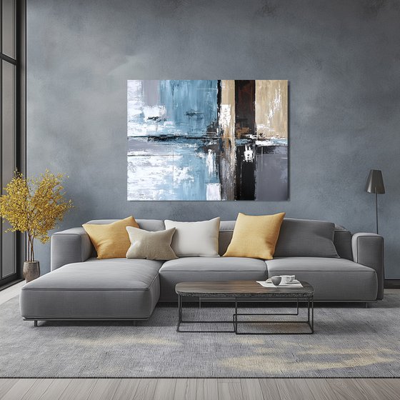 Azure Divide in Neutral Tones