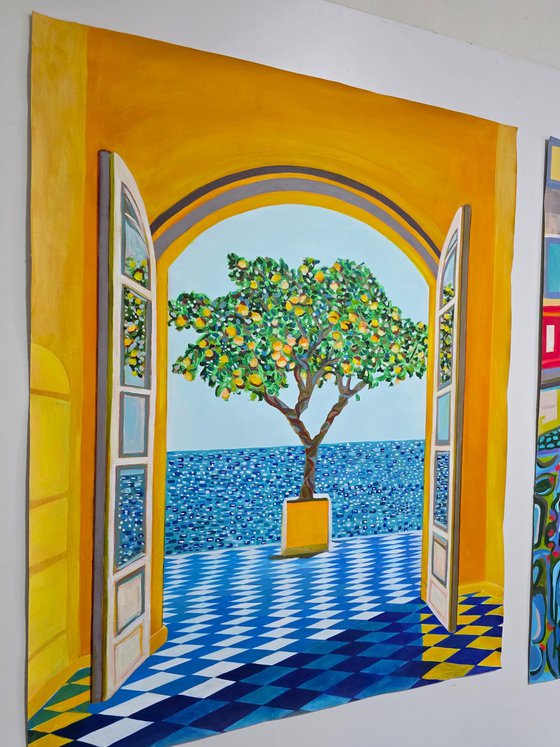 Seascape with lemon tree