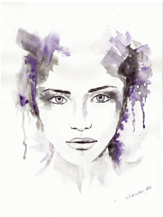 Abstract Watercolour women'...