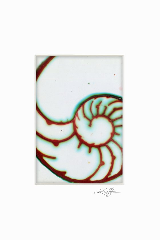 Nautilus Shell Collection 1 - 3 Small Matted paintings by Kathy Morton Stanion