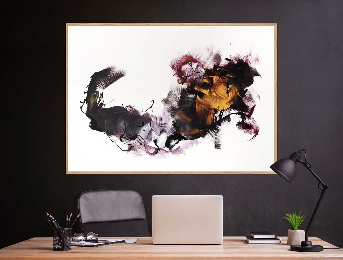 Abstract Acrylic Painting By Paresh Nrshinga Frsa, 34 X 48", Escape, Original Artwork