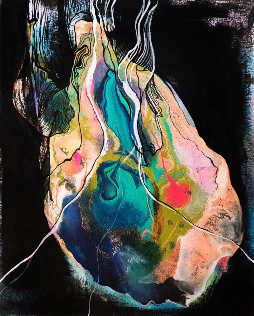 Expressive Abstract Acrylic Painting By Mari Skakun, 12 X 16", The Light, Original Artwork