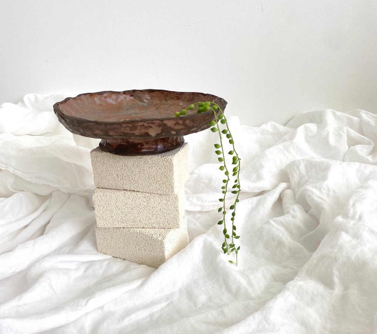 Organic Abstract Clay Sculpture By Ksenia Kozhakhanova, 9 X 9", "Echoes Of Civilizations", Original Artwork