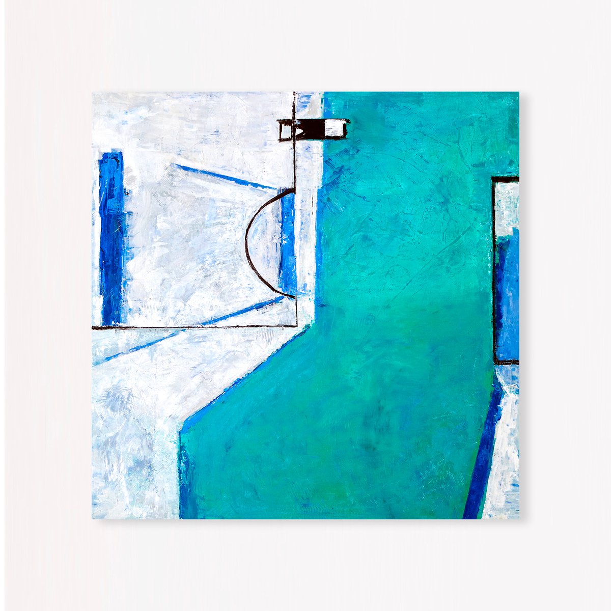 Abstract Acrylic Painting By Hyunah Kim, 36 X 36, Out There, Original Artwork