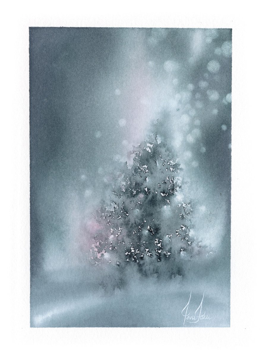 December II - Christmas Tree Painting by ieva Janu