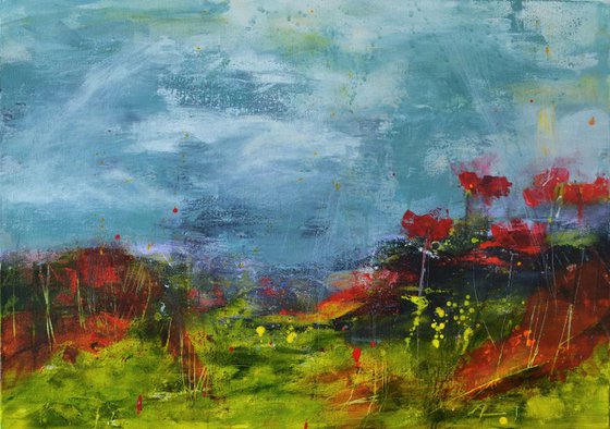 Rainy Day in Tuscany (landscape painting ready to hang)