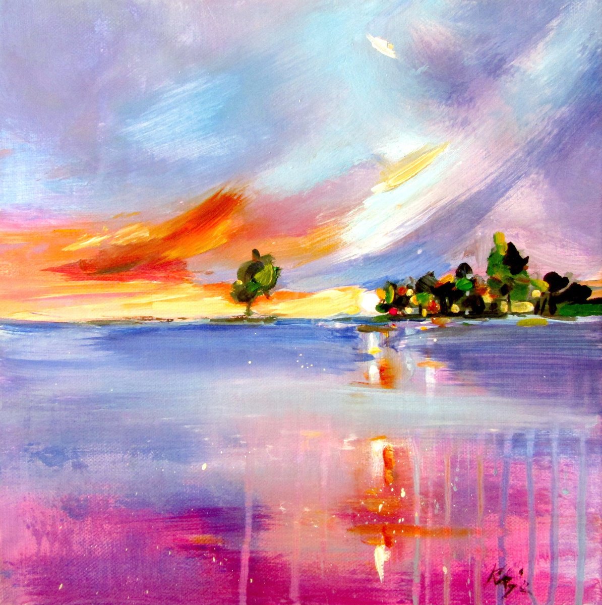 Landscape Impression V By Kovacs Anna Brigitta, 12 X 12, Artwork For Sale On Artfinder