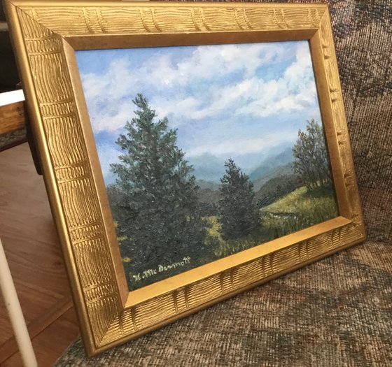 Blue Ridge View - 8X10 inch framed oil landscape (SOLD)