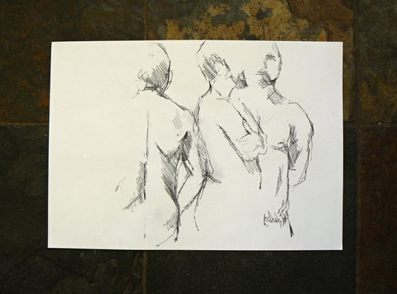 Three sketches - male nude