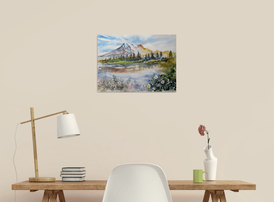 Romantic mountains lake