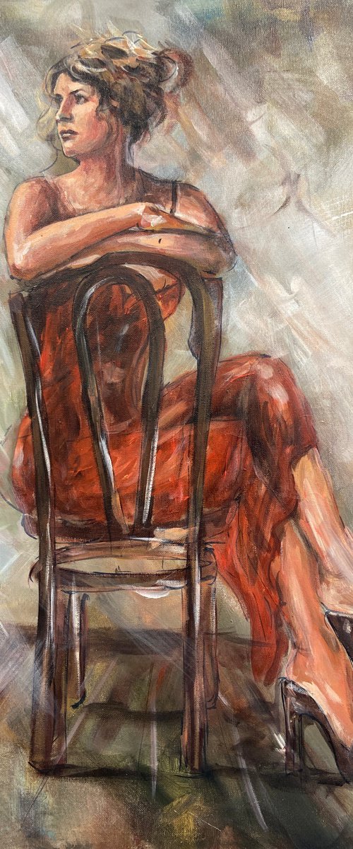 Girl on chair by Tawab Safi