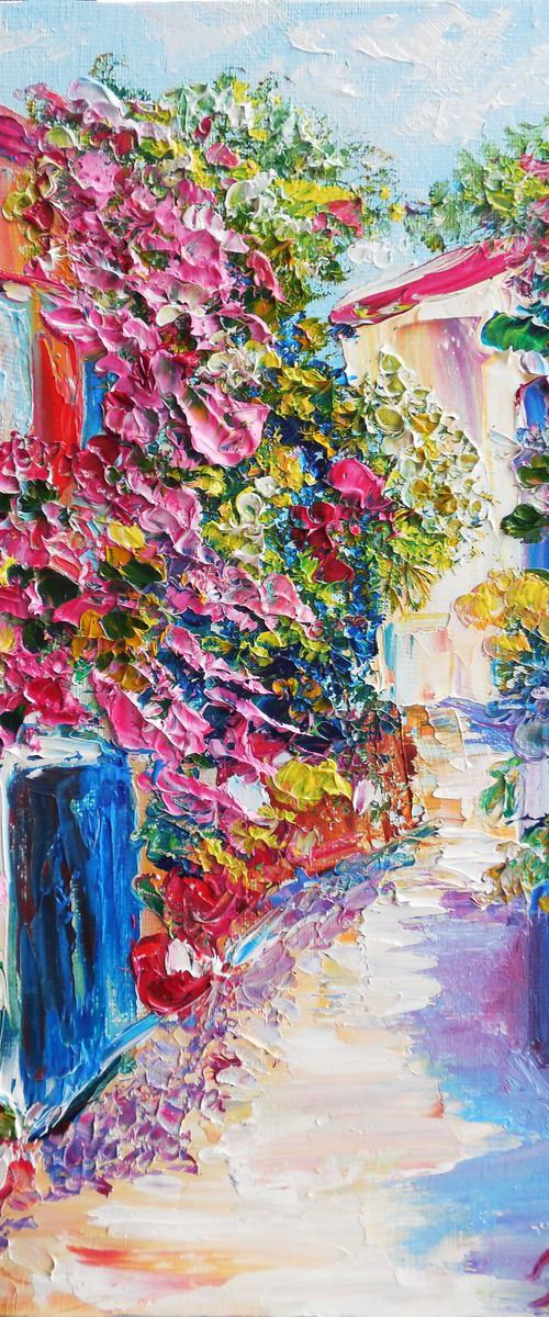 Flowering Italian old street by Oksana Fedorova