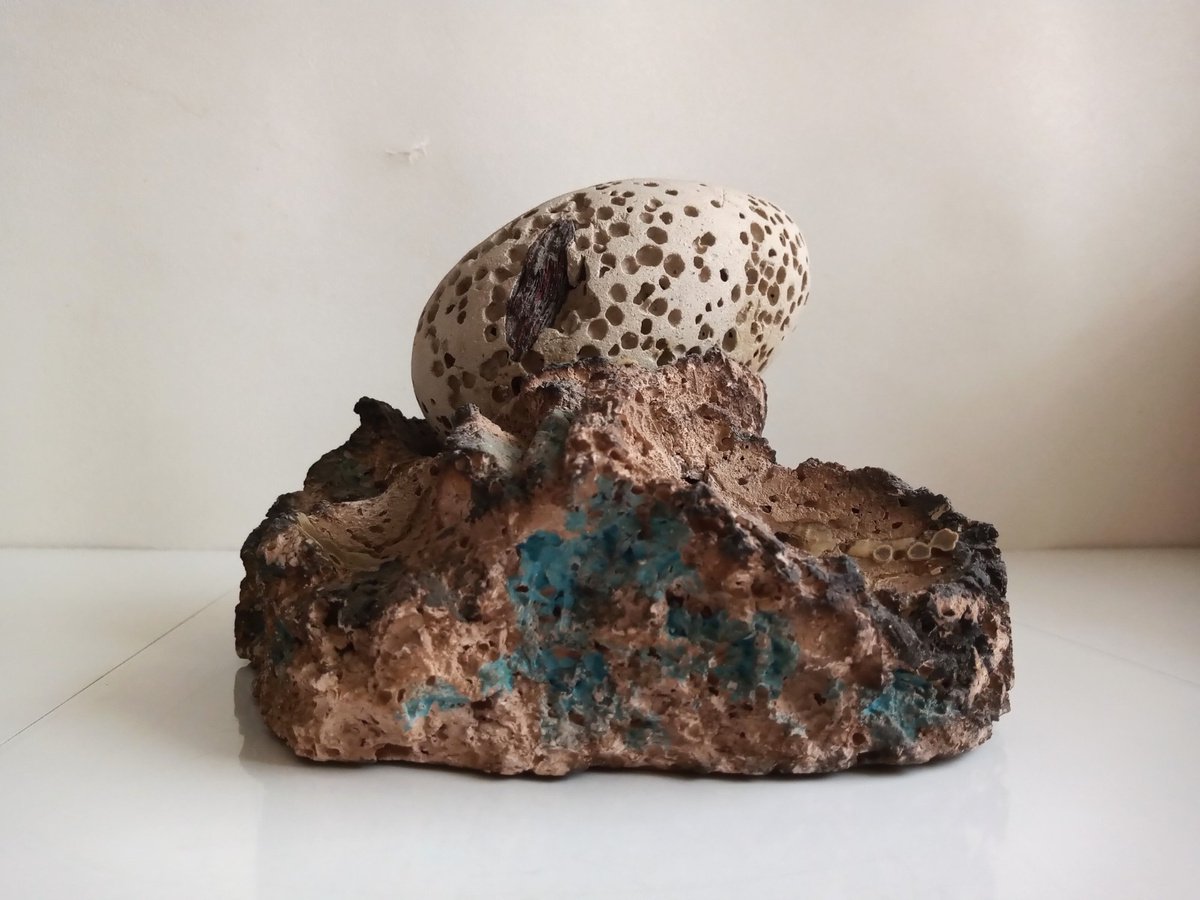 Impressionistic Landscape Clay Sculpture By Rossitza Trendafilova, 9 X 7", "Urban Stone", Original Artwork