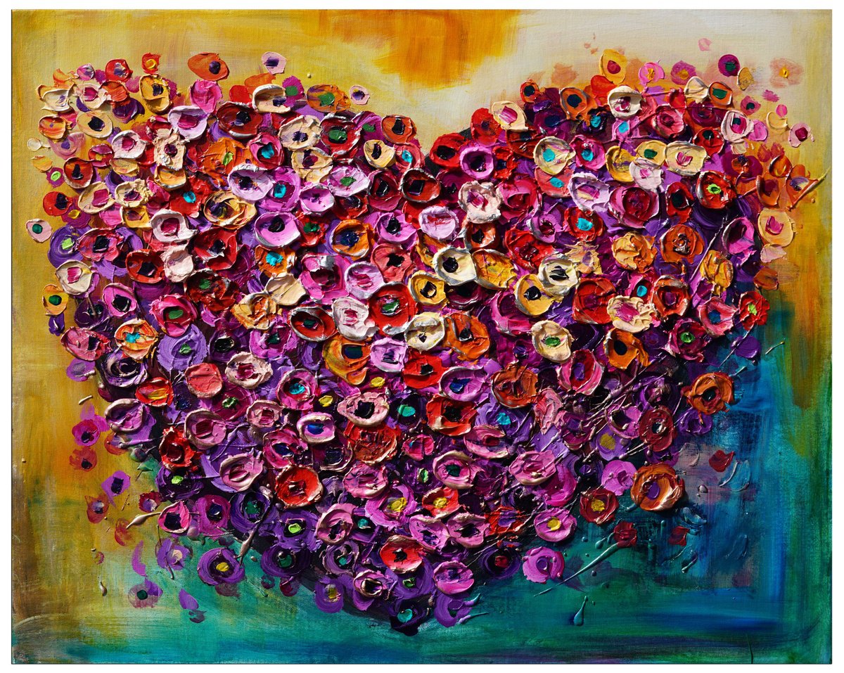 Organic Abstract Painting By Amanda Dagg, 30 X 24, Heart