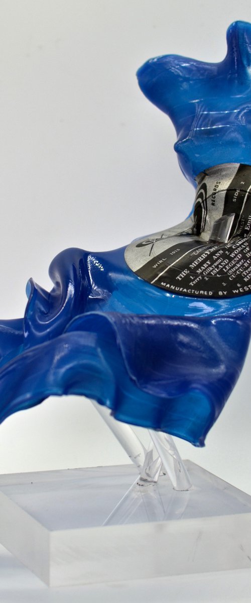 Vinyl Music Record Sculpture - "Blue Island Woman" by Seona Mason