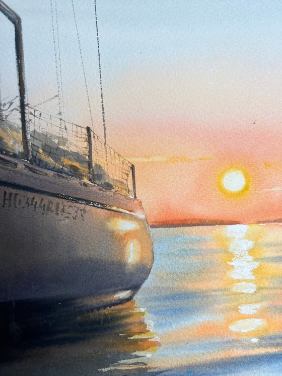 Yachts at sunset #9