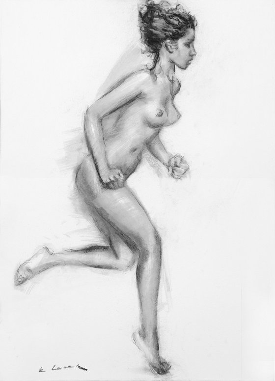 Charcoal drawing on paper "Nude"