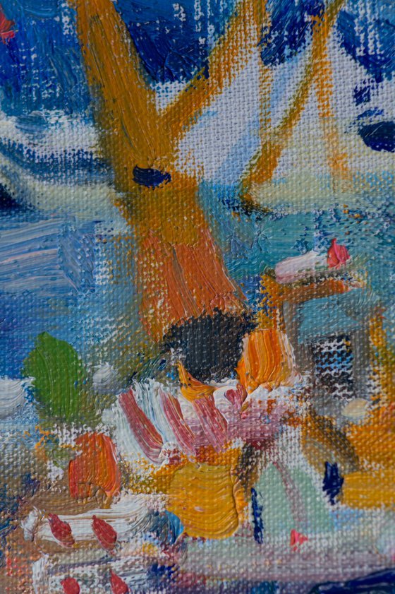 Boats – Original Oil Landscape Painting