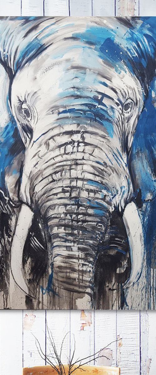 Elephant #5 - Work Series 'One of the big five' by Stefanie Rogge