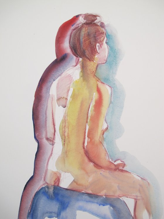 seated female nude