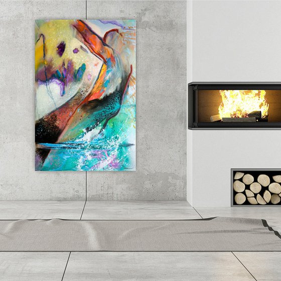 THE JUMP | ORIGINAL ABSTRACT PAINTING, ACRYLIC ON CANVAS