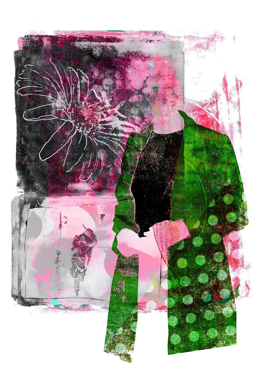 Illustrative Portrait Print By Randi Antonsen, 17 X 23", Polka Dots And Moonbeams, Original Artwork